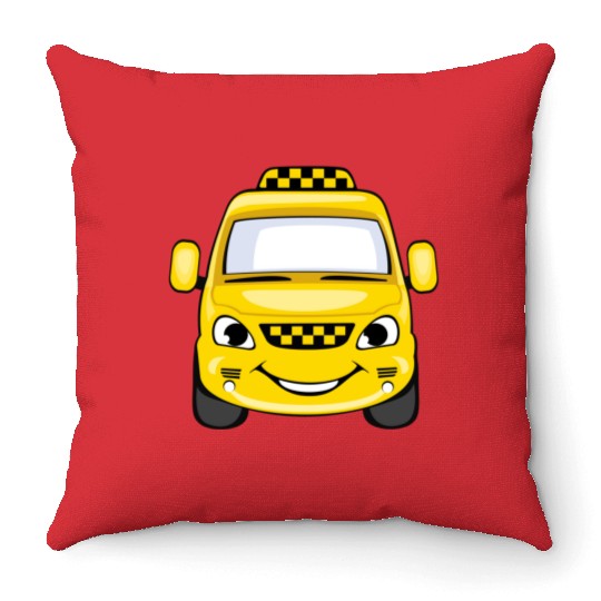 Taxi design art Throw Pillows