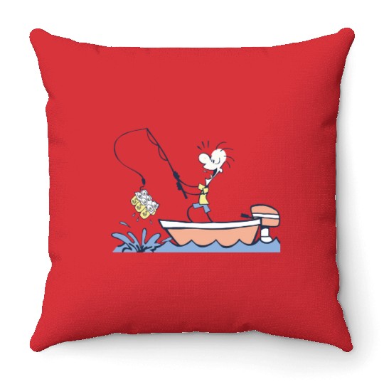 Men's Fishing Beer Throw Pillows