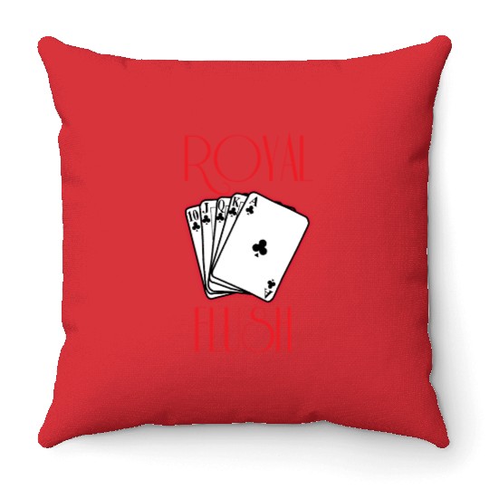 royal flush Throw Pillows