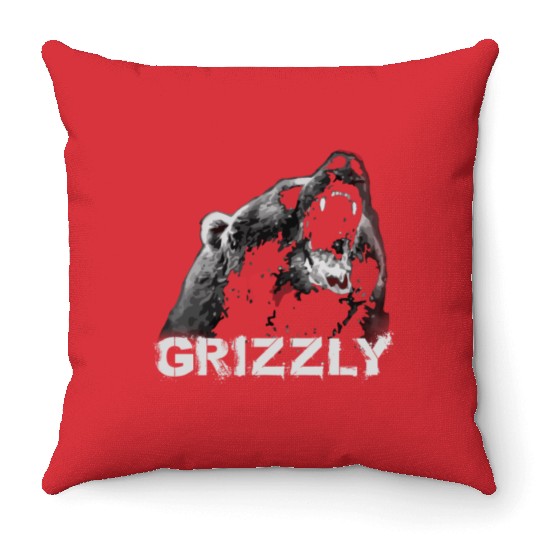 Grizzly Bear Throw Pillows
