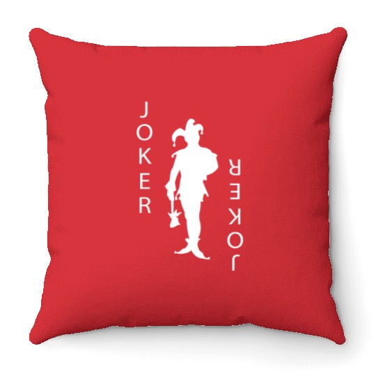 Joker Playing Card Gambling Throw Pillows