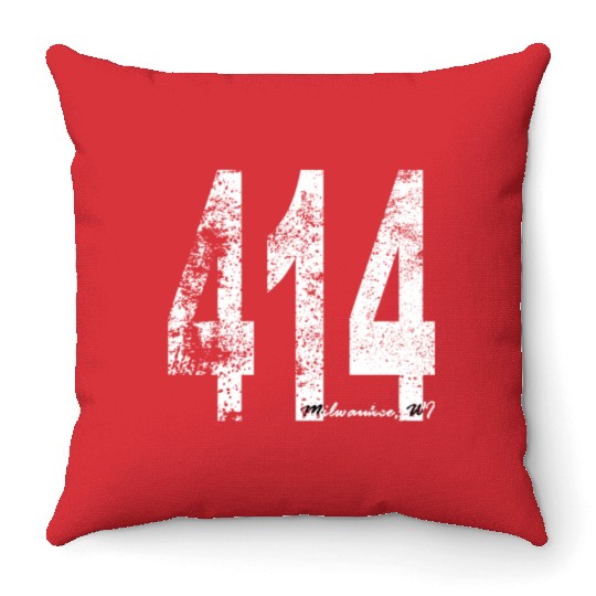 Vintage Milwaukee Area Code 414 Throw Pillows