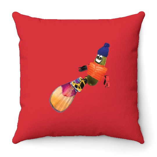 Snowboard Pickle Throw Pillows