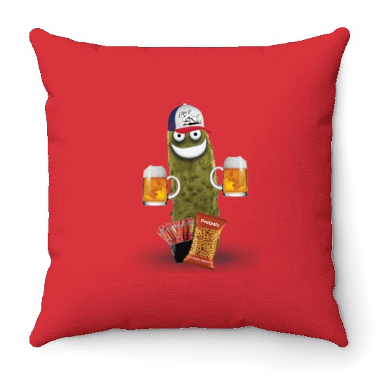 Drinking Buddy Pickle Throw Pillows