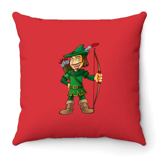 Robin Hood-arrows-bow-tale Throw Pillows