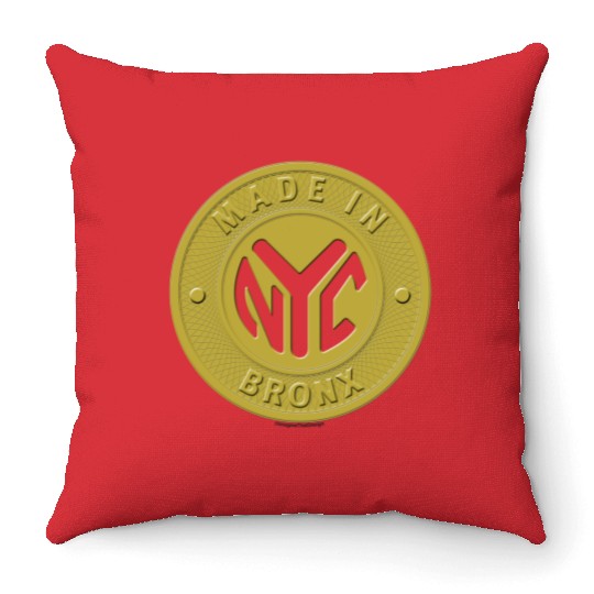 Made In The Bronx Token Throw Pillows