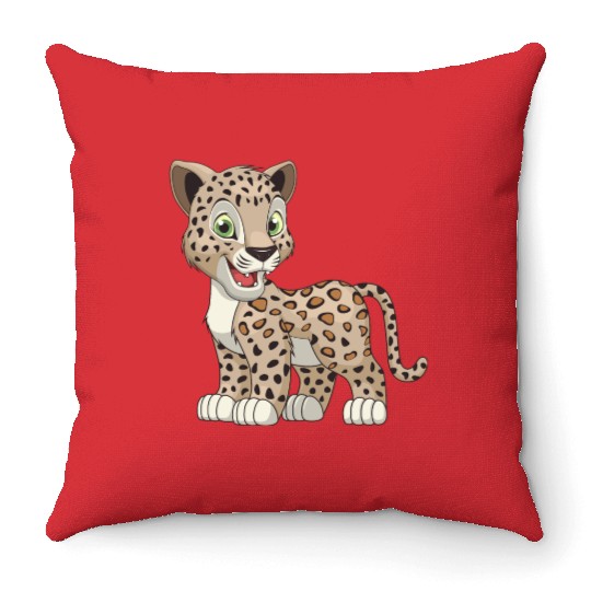 jaguar-cub-animal-wildlife Throw Pillows