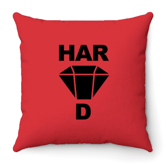 Hard icon diamond Throw Pillows
