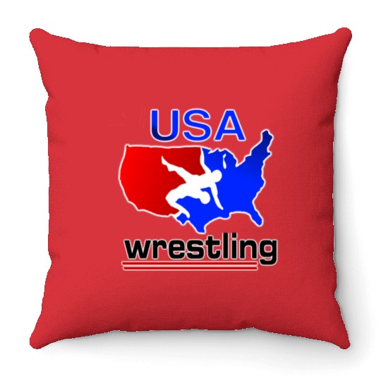 Team USA Wrestling Throw Pillows