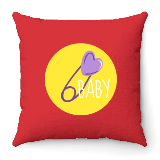 Safety pin Throw Pillows
