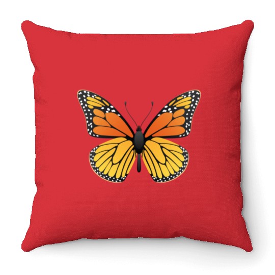Monarch butterfly Throw Pillows