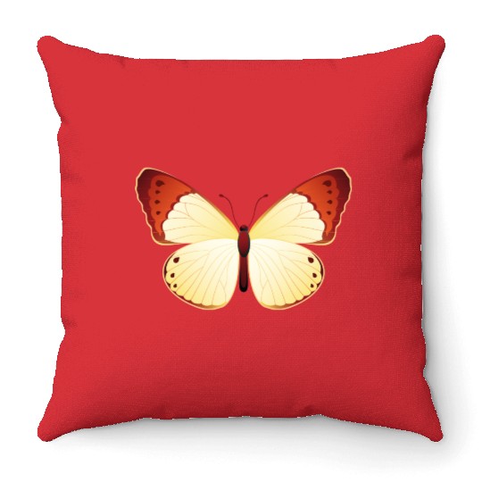 Orange tip Throw Pillows