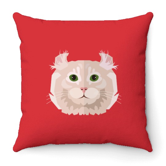white cat Throw Pillows
