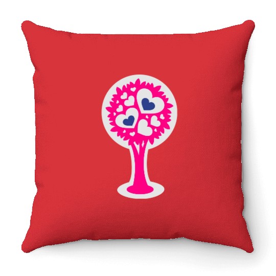 Heart Tree Throw Pillows