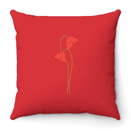 Poppy flower Throw Pillows