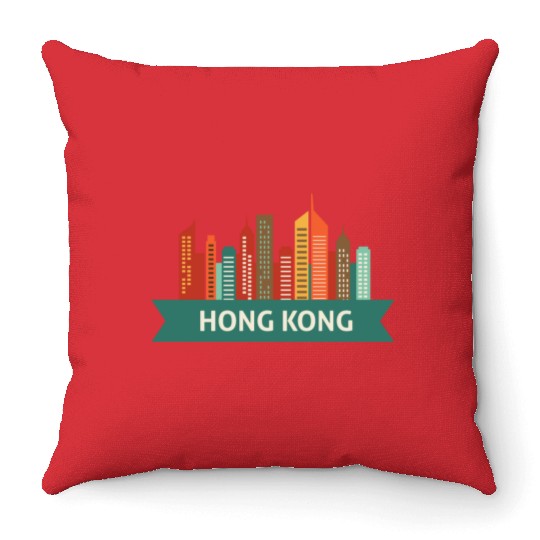 hongkong Throw Pillows