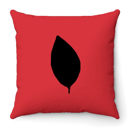 apple tree leaf silhouette Throw Pillows