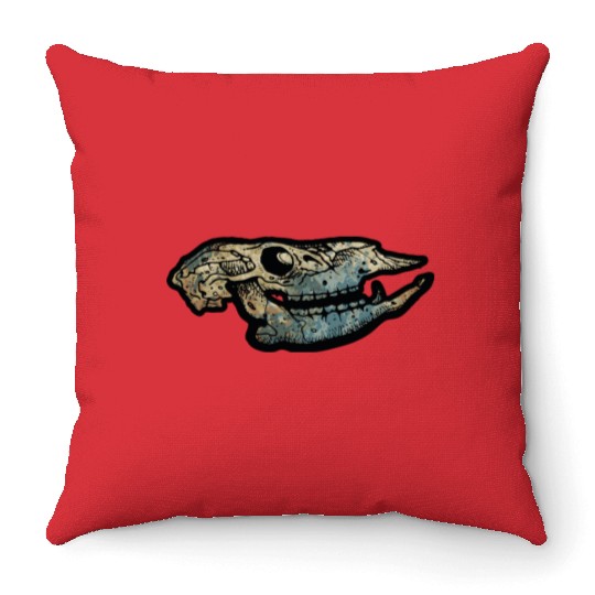 cow skull Throw Pillows
