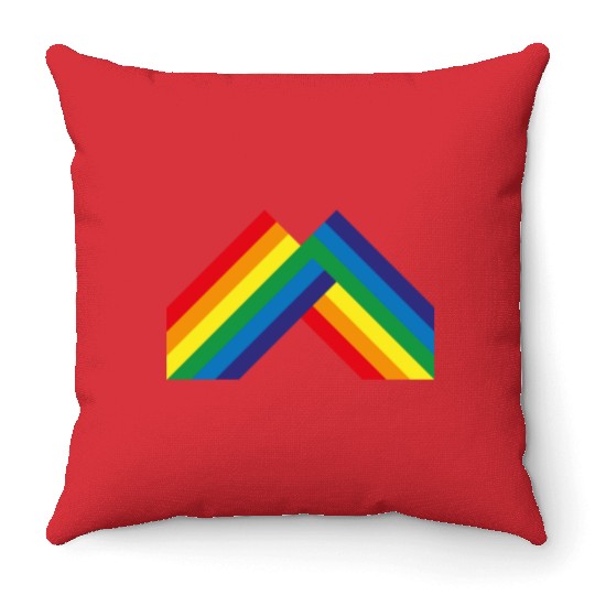 Rainbow bridge Throw Pillows
