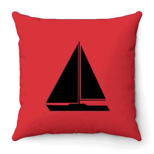 sailing boat Throw Pillows