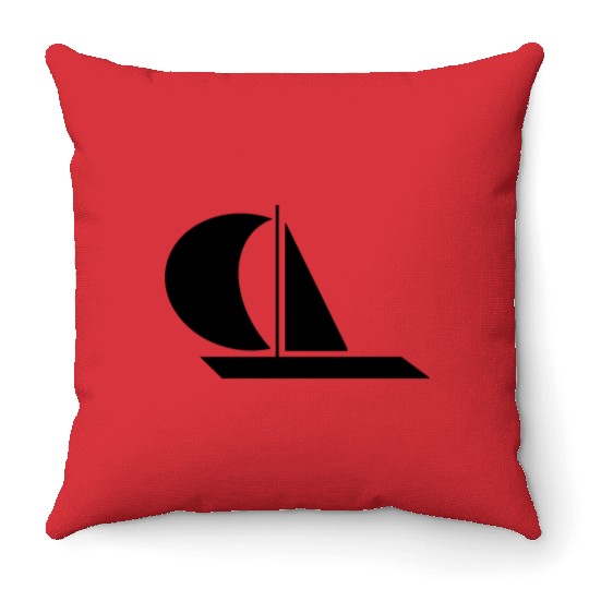 sailing boat Throw Pillows