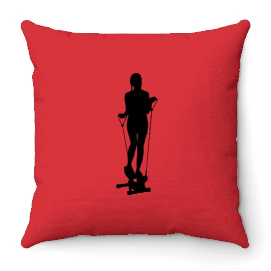 doing fitness Throw Pillows