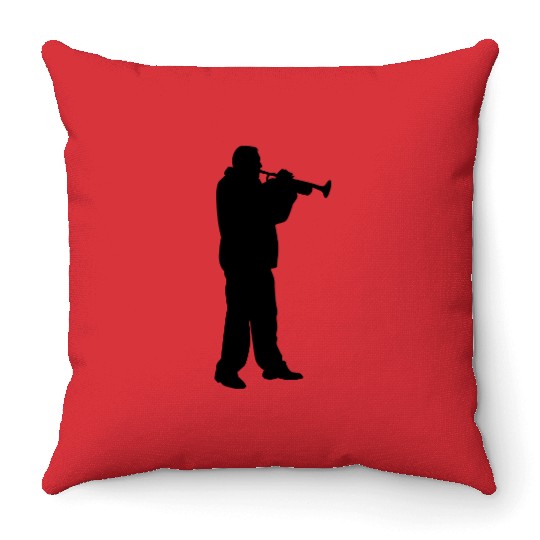 Trumpet Player Throw Pillows