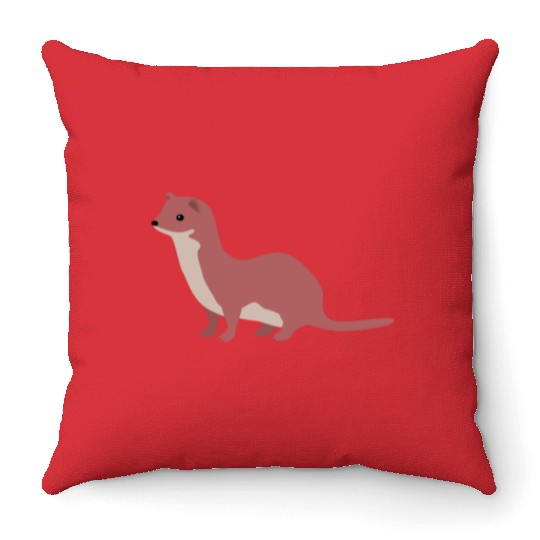 weasel Throw Pillows