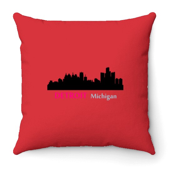 Detroit, Michigan Throw Pillows