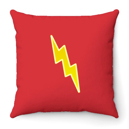Zap - Yellow Lightning Bolt Throw Pillows