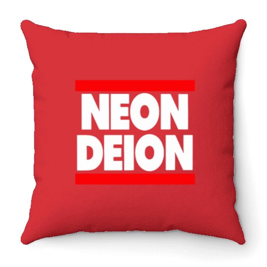 Neon Deion Sanders Primetime Atlanta Sf Throw Pillows
