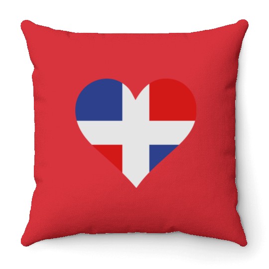 A Heart For The Dominican Republic Throw Pillows