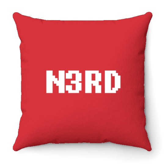 8 Bit Nerd Throw Pillows
