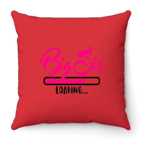 Big Sis loading - Big Sister loading - Pregnancy Throw Pillows