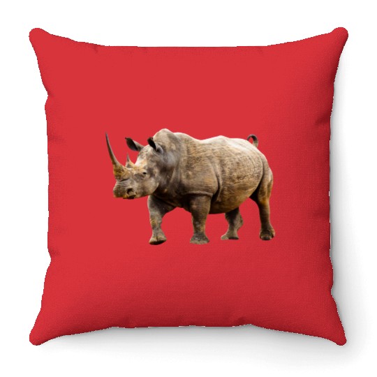 rhinoceros hippo nashorn1 Throw Pillows