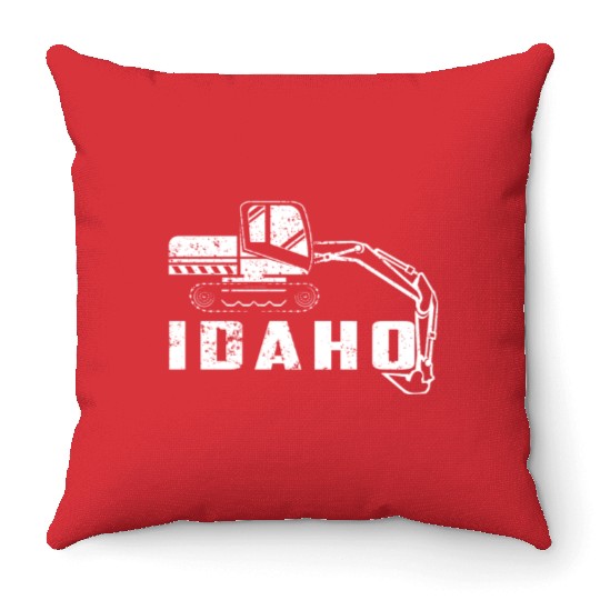 Huge Backhoe Toy Idaho Backhoe Throw Pillows