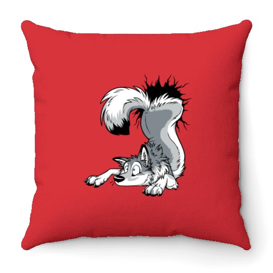 UN-STUCK Grey Husky Throw Pillows