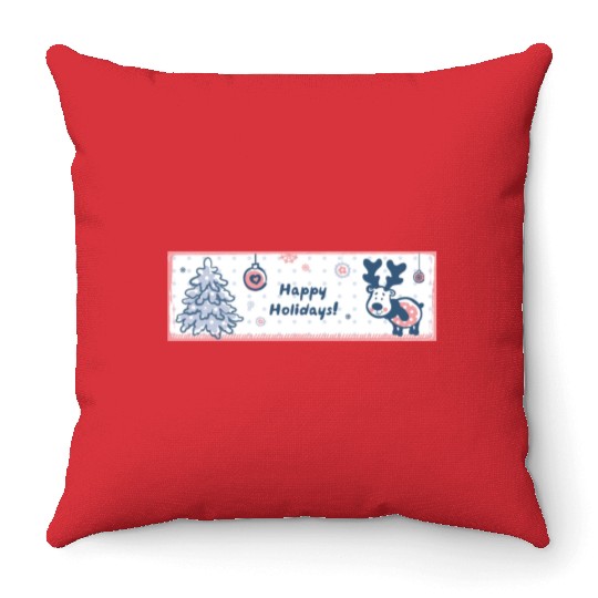Happy Holidays Throw Pillows