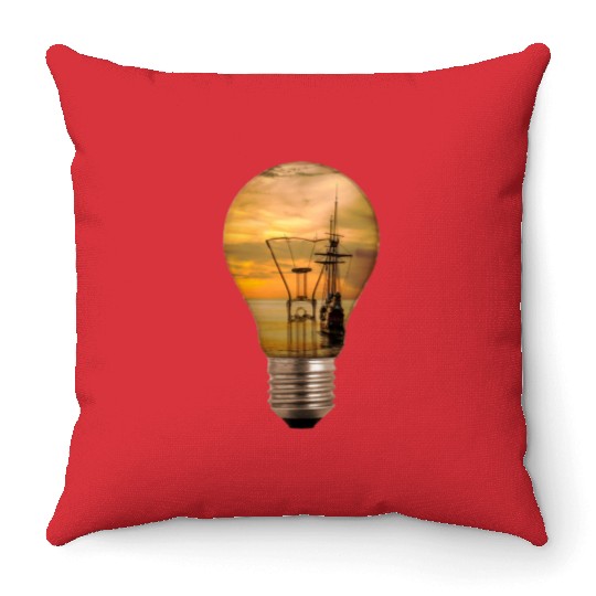 ship boat canoe sailboat submarine yacht anchor241 Throw Pillows