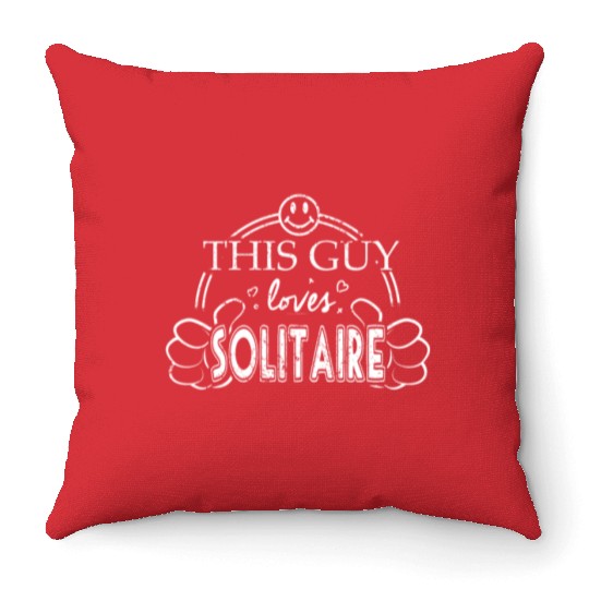Guy Loves Solitaire Throw Pillows