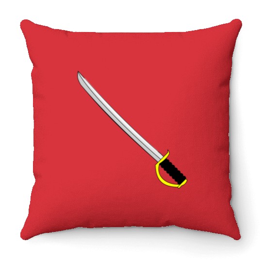 fencing fechten floret sword parry samurai1 Throw Pillows