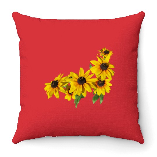 flowers lilies tulips orchids sunflower dahlia ger Throw Pillows