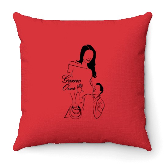 Marriage - Game Over Throw Pillows