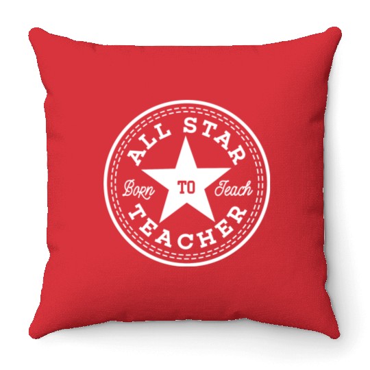 All star teacher Throw Pillows