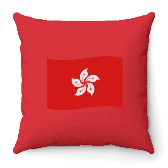 flag hong kong Throw Pillows