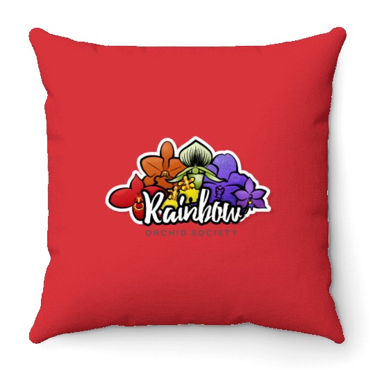 Rainbow Orchid Society Throw Pillows