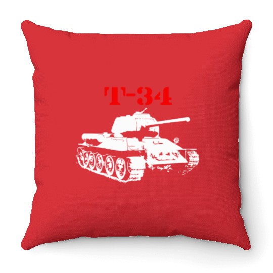 T 34 Soviet Russin World War II Tank Throw Pillows
