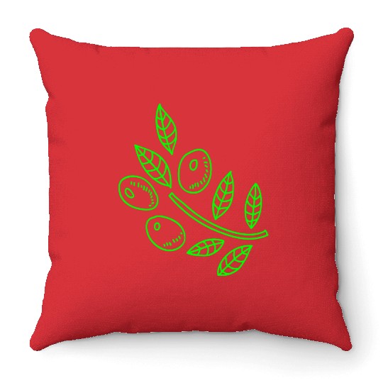 Olive branch Throw Pillows