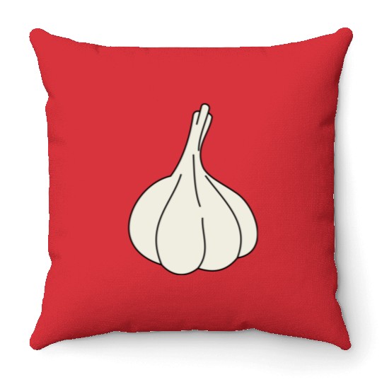 garlic knoblauch veggie vegetable gemuese2 Throw Pillows