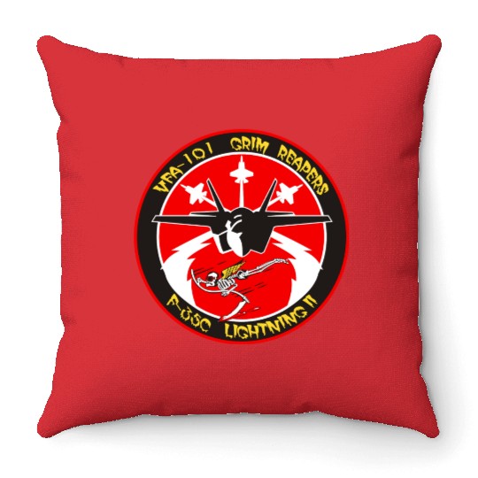 F-35 Lightning II VFA-101 Grim Reapers Throw Pillows